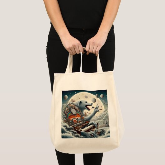 Celestial Canis Pianist Tote Bag (Voorkant (product))