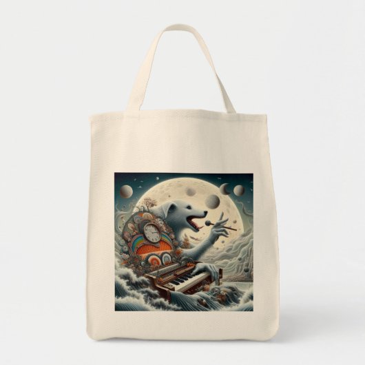 Celestial Canis Pianist Tote Bag (Voorkant)