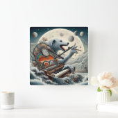 Celestial Canis Pianist Vierkante Klok (Huis)