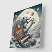 Celestial Canis Pianist Vierkante Klok (Hoek)