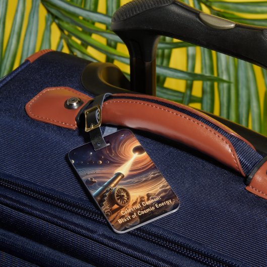 Celestial Cannon: explosie van kosmische energie Bagagelabel (Voorkant Insitu 1)