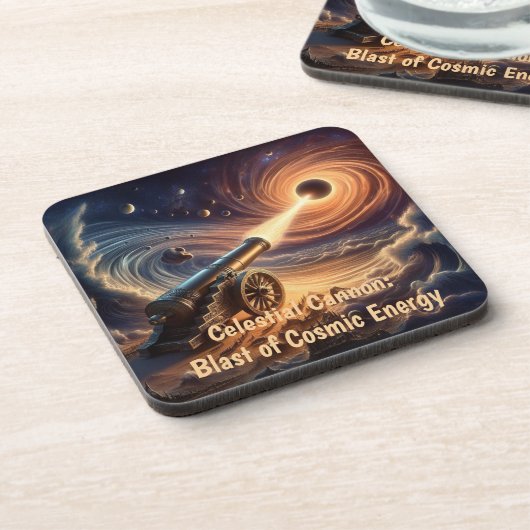 Celestial Cannon: explosie van kosmische energie Bier Onderzetter (Linkerzijde)