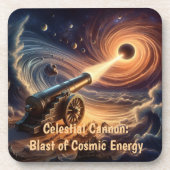 Celestial Cannon: explosie van kosmische energie Bier Onderzetter (Voorkant)