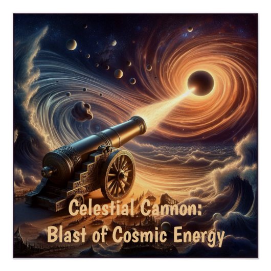 Celestial Cannon: explosie van kosmische energie Perfect Poster (Voorkant)