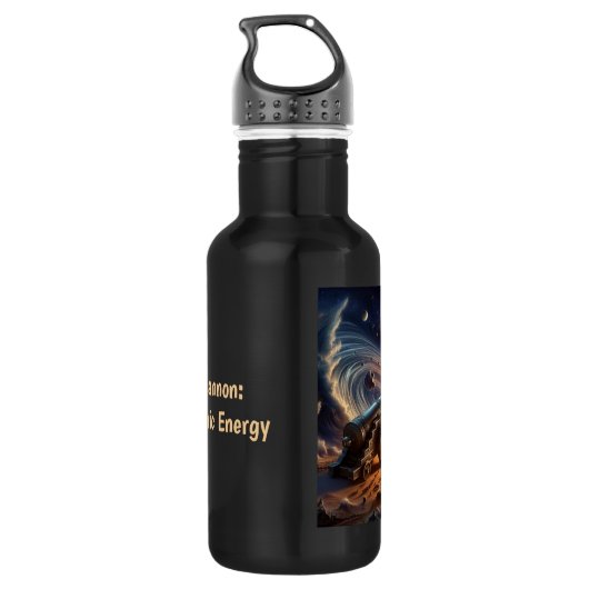 Celestial Cannon: explosie van kosmische energie Waterfles (Achterkant)