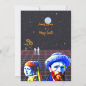 Celestial Canvassen van Liefde Zonnebloem Bruiloft Kaart (Voorkant)