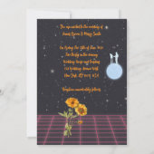 Celestial Canvassen van Liefde Zonnebloem Bruiloft Kaart (Achterkant)