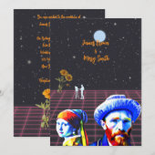 Celestial Canvassen van Liefde Zonnebloem Bruiloft Kaart (Voorkant / Achterkant)