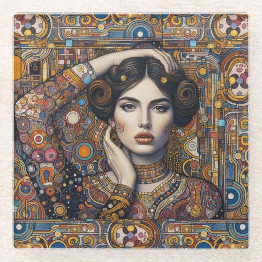 "Celestial Caress" Glass Onderzetter (Voorkant)