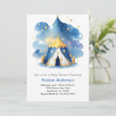 Celestial Carrousel Dreamy Circus Boy Baby shower Kaart (Staand voorkant)