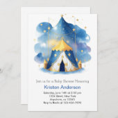 Celestial Carrousel Dreamy Circus Boy Baby shower Kaart (Voorkant / Achterkant)