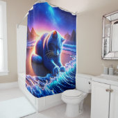Celestial Cat bij het water Douchegordijn (In situ)
