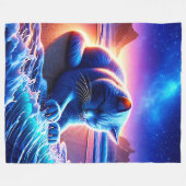 Celestial Cat bij het water Fleece Deken (Voorkant (Horizontaal))