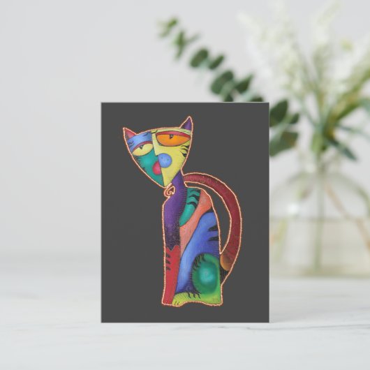 Celestial Cat Briefkaart (Staand voorkant)