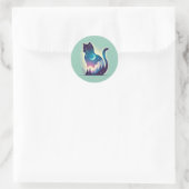 Celestial Cat - Dromerige dubbele belichting Art S Ronde Sticker (Tas)