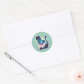 Celestial Cat - Dromerige dubbele belichting Art S Ronde Sticker (Envelop)