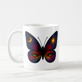 Celestial Cat-Eye Butterfly Colorful Sun Moon Boho Koffiemok