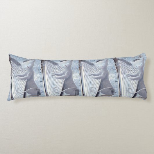 Celestial Cat Harp – Dreamy Body Pillow Lichaamskussen (Voorkant)