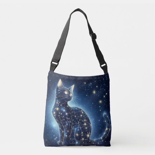 Celestial Cat Tote Bag – Mystical starry Feline (Voorkant)