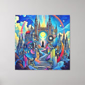 Celestial Cathedral Cityscape Canvas Afdruk (Voorkant)