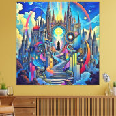 Celestial Cathedral Cityscape Canvas Afdruk (Insitu (Woonkamer))