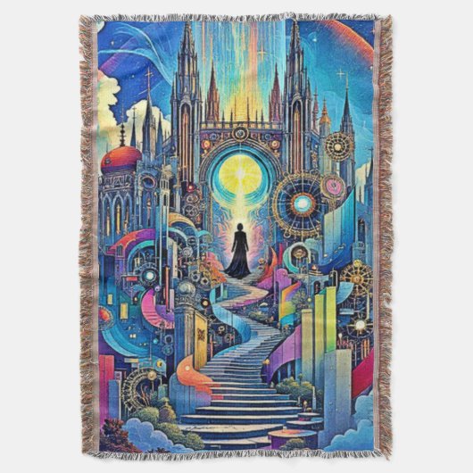 Celestial Cathedral Cityscape Deken (Voorkant Verticaal)