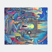 Celestial Cathedral Cityscape Fleece Deken (Voorkant (Horizontaal))