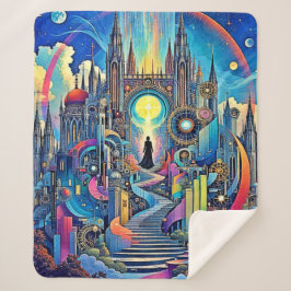 Celestial Cathedral Cityscape Sherpa Deken