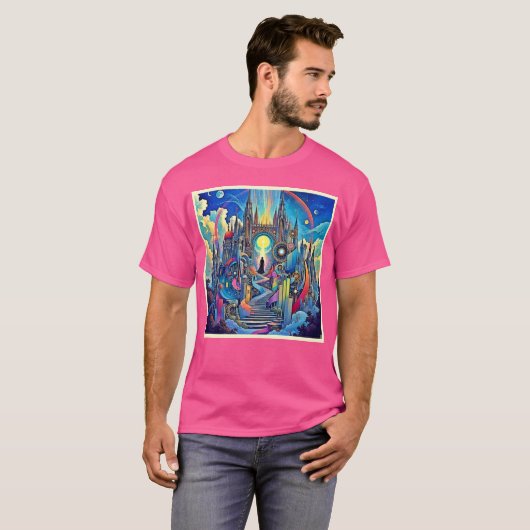Celestial Cathedral Cityscape T-shirt (Voorkant volledig)