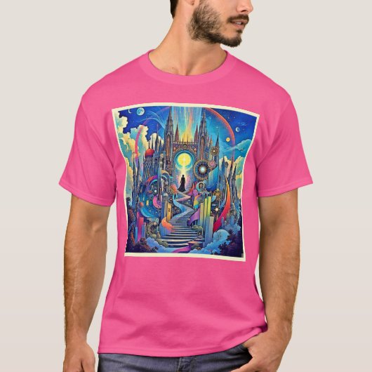 Celestial Cathedral Cityscape T-shirt (Voorkant)