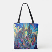 Celestial Cathedral Cityscape Tote Bag (Achterkant)