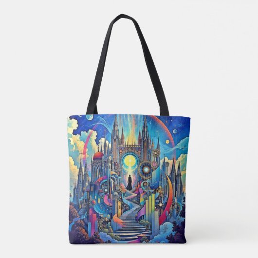 Celestial Cathedral Cityscape Tote Bag (Achterkant)