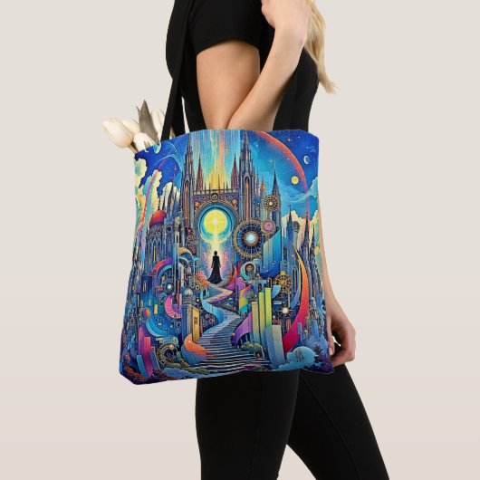 Celestial Cathedral Cityscape Tote Bag (Dichtbij)