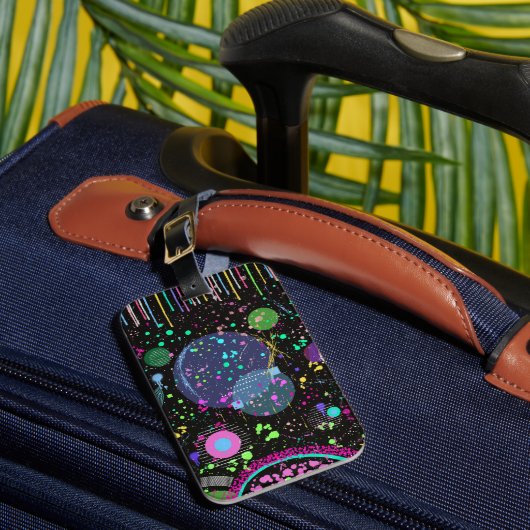 Celestial Celebrations: Maximalist Abstract Art  Bagagelabel (Voorkant Insitu 1)