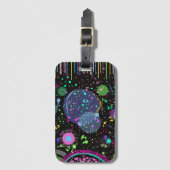 Celestial Celebrations: Maximalist Abstract Art  Bagagelabel (Voorkant (verticaal))