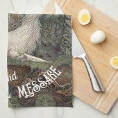 Celestial Celtic Hare met bomen en Natuur Theedoek (Quarter Fold)