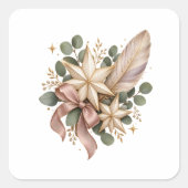 Celestial Christmas Elegance Vierkante Sticker (Voorkant)