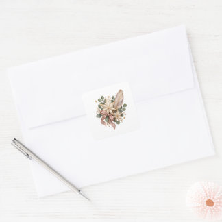 Celestial Christmas Elegance Vierkante Sticker