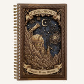 Celestial Chronicles Observatory Wood Carved  Notitieboek (Voorkant)