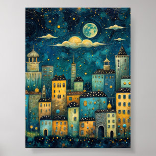 Celestial Cityscape Poster