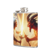 Celestial Clash: rood en goud Heupfles (Links)