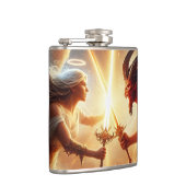 Celestial Clash: rood en goud Heupfles (Rechts)