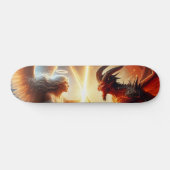 Celestial Clash: rood en goud Persoonlijk Skateboard (Horizontaal)