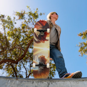 Celestial Clash: rood en goud Persoonlijk Skateboard