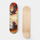 Celestial Clash: rood en goud Persoonlijk Skateboard (Voorkant)