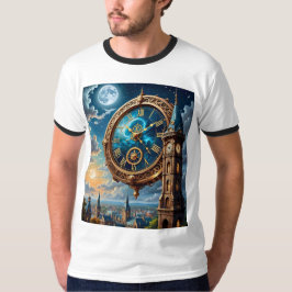 Celestial Clock Tower Fantasy T-Shirt