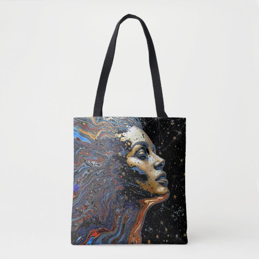 "Celestial Cognition" – A Surreal Portrait Tote Bag (Voorkant)