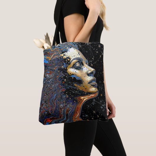 "Celestial Cognition" – A Surreal Portrait Tote Bag (Dichtbij)