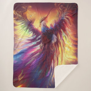 Celestial Colorful Phoenix Sherpa Blanket Sherpa Deken