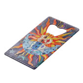 Celestial Comedy en tragedie Creditkaart Flessenopener (Voorkant Gekanteld)